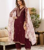 Women Ethnic Motifs Embroidered Thread Work Kurta with Patiala & With Dupatta