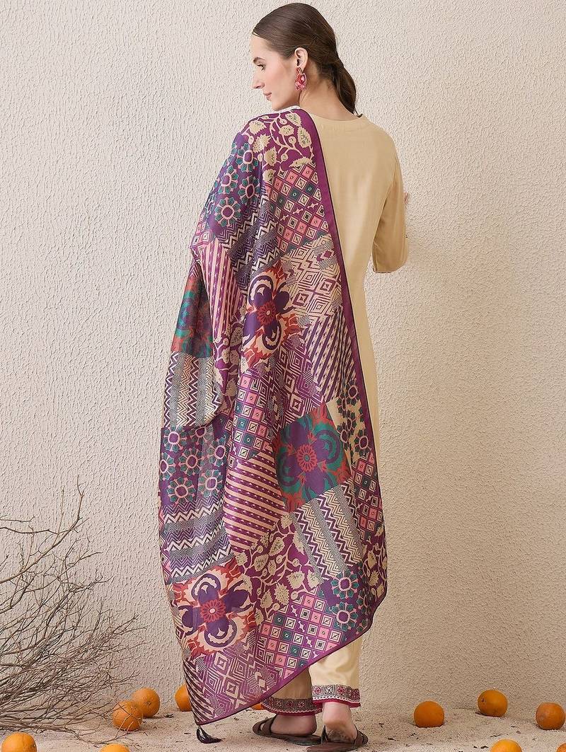 Women Ethnic Motifs Embroidered Thread Work Kurta with Salwar & Dupatta
