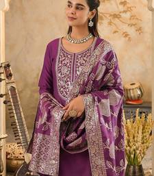Ethnic Motifs Embroidered Sequinned Kurta With Trousers & Dupatta