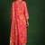 Floral printed cotton v neck kurta trouser & dupatta set
