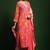 Floral printed cotton v neck kurta trouser & dupatta set