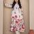 Floral Printed A-Line Sequinned Cotton Kurta With Trousers