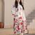 Floral Printed A-Line Sequinned Cotton Kurta With Trousers