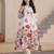 Floral Printed A-Line Sequinned Cotton Kurta With Trousers