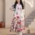 Floral Printed A-Line Sequinned Cotton Kurta With Trousers
