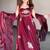maroon fandy silk blend  party wear embroidery anarkali suit set