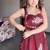 maroon fandy silk blend  party wear embroidery anarkali suit set