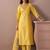 Floral Yoke Design V-Neck Thread Work Liva Straight Kurta With Trousers & Dupatta