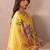 Floral Yoke Design V-Neck Thread Work Liva Straight Kurta With Trousers & Dupatta