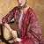 Floral printed cotton round neck kurta trouser & dupatta set