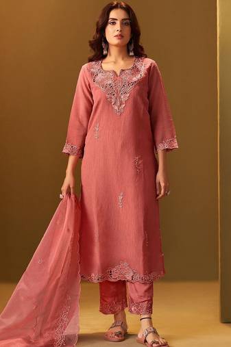 Women Ethnic Motifs Embroidered Kurta with Trousers & Dupatta