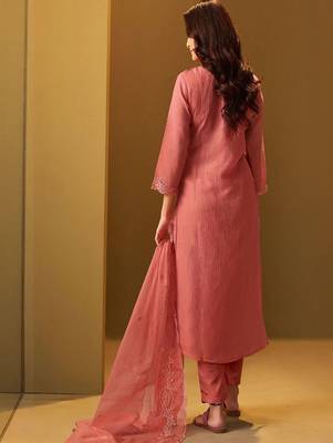 Women Ethnic Motifs Embroidered Kurta with Trousers & Dupatta 3