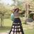 Women's Cotton Lehenga Choli Set with Golden Mirror Work Blouse & Polka Dot Lehenga-full stitched free size