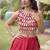 Women's Cotton Lehenga Choli Set with Golden Mirror Work Blouse & Polka Dot Lehenga-full stitched free size