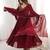 maroon georgette party wear embroidery anarkali suit set stitched