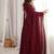 maroon georgette party wear embroidery anarkali suit set stitched