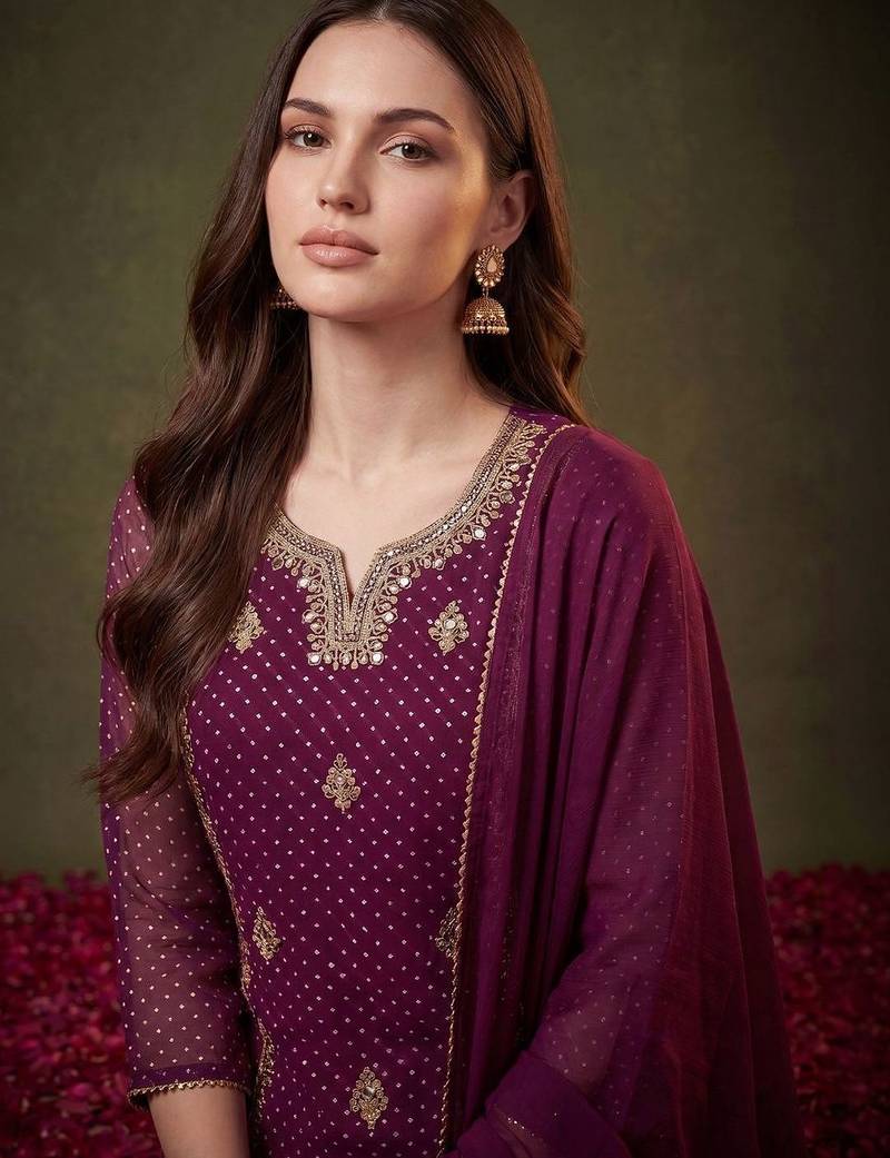 Women Ethnic Motifs Embroidered Kurta with Trousers & With Dupatta