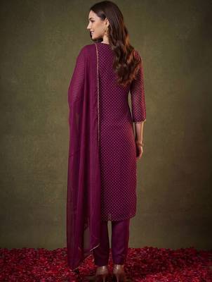 Women Ethnic Motifs Embroidered Kurta with Trousers & With Dupatta 6