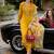Floral Embroidered A-Line Kurta With Trousers & Dupatta