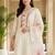 Women Floral Embroidered Thread Work Cotton Kurta with Trousers & With Dupatta