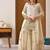 cream georgette party wear embroidery sharara suit set