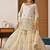 cream georgette party wear embroidery sharara suit set