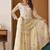 cream georgette party wear embroidery sharara suit set