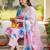 Women Floral Embroidered Empire Thread Work Kurta with Trousers & With Dupatta