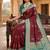 Maroon soft banarasi silk saree with zari weaving meenakari design