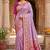 Lavender soft banarasi silk saree with zari weaving meenakari design