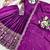 Plum Embroidery Sequences With Mirror Silk Blend Gown Set
