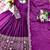 Plum Embroidery Sequences With Mirror Silk Blend Gown Set