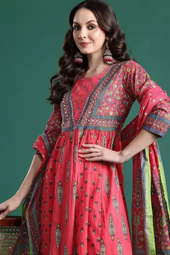 Ethnic Motifs Printed Kurta with Trousers & Dupatta