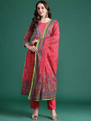 Ethnic Motifs Printed Kurta with Trousers & Dupatta 5