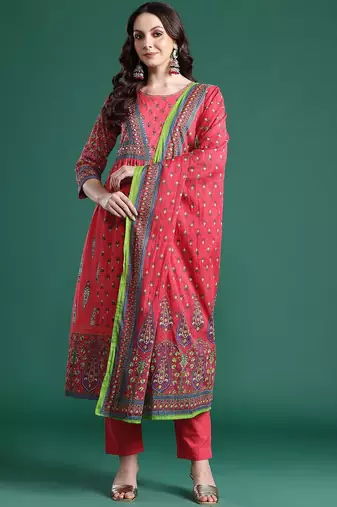 Ethnic Motifs Printed Kurta with Trousers & Dupatta