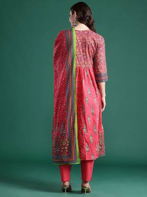 Ethnic Motifs Printed Kurta with Trousers & Dupatta 7