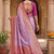 Lavender soft banarasi silk saree with zari weaving meenakari design