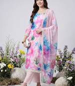 Women Floral Printed Kurta with Trousers & With Dupatta