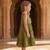Girls solid green cotton tiered dress – sleeveless knee-length flared frock