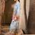 Sky blue rayon printed co-ord set
