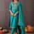 Ethnic Motifs Embroidered Thread Work Cotton Kurta With Trousers & Dupatta
