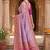 Lavender soft banarasi silk saree with zari weaving meenakari design