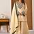 cream chinon silk blend  party wear embroidery sharara suit set stitched