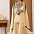 cream chinon silk blend  party wear embroidery sharara suit set stitched