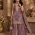 Purple fandy silk heavy thread embroidery work kurta palazzo set