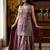 Purple fandy silk heavy thread embroidery work kurta palazzo set