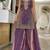 Purple fandy silk heavy thread embroidery work kurta palazzo set