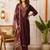 Women Ethnic Motifs Embroidered Thread Work Kurta with Trousers & With Dupatta