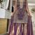 Purple fandy silk heavy thread embroidery work kurta palazzo set