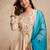Cream chanderi heavy thread embroidery work kurta pant set